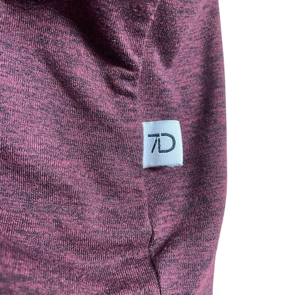 7 DIAMONDS SHIRT CORE TEE PERFORMANCE STRETCH MENS XL BURGUNDY HEATHERED - Picture 6 of 8